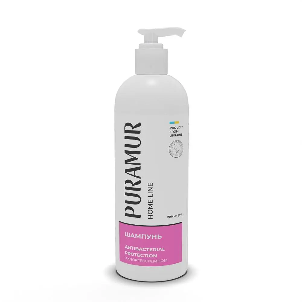Шампунь для собак та котів Puramur Home Line Antibacterial Protection із хлоргексидином 200 мл (арт.PR243484)