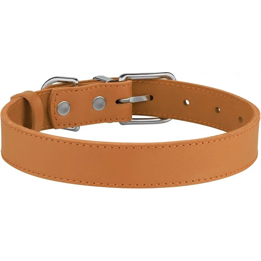 Ошейник для собак BronzeDog Barksi Classic кожаный XL 43-56х3 см горчичный - фото 2