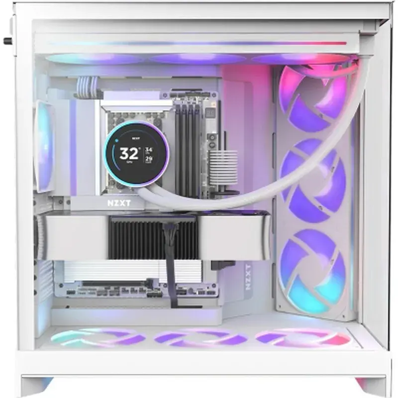 Корпус для ПК NZXT H9 Flow RGB Dual-Chamber White (CM-H92FW-R1) - фото 4