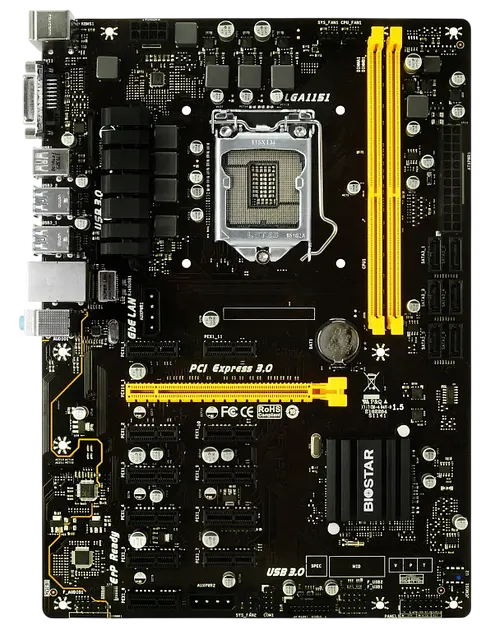Материнская плата Biostar TB250-BTC PRO V6.3 1151v1 (TB250-BTC PRO V6.3) Б/У - фото 2