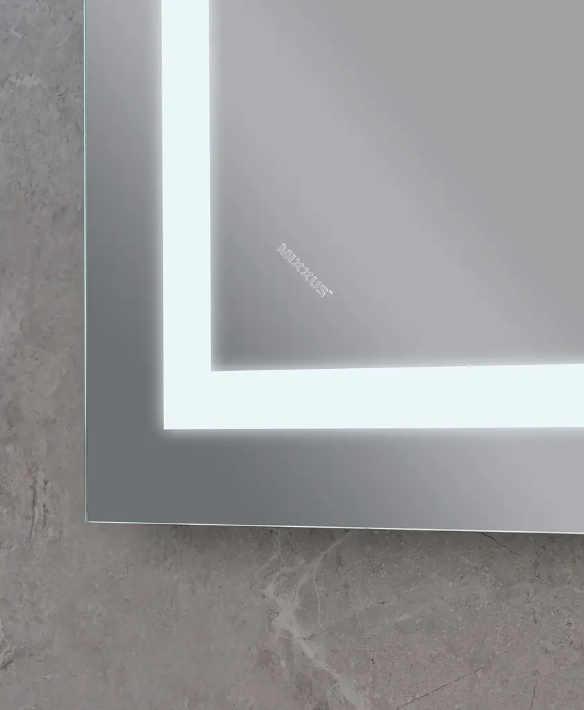 Дзеркало Mixxus Warm MR02-80x80 (LED Touch, годинник, антизапотівання, димер, регулювання яскравості) MI6934 - фото 6