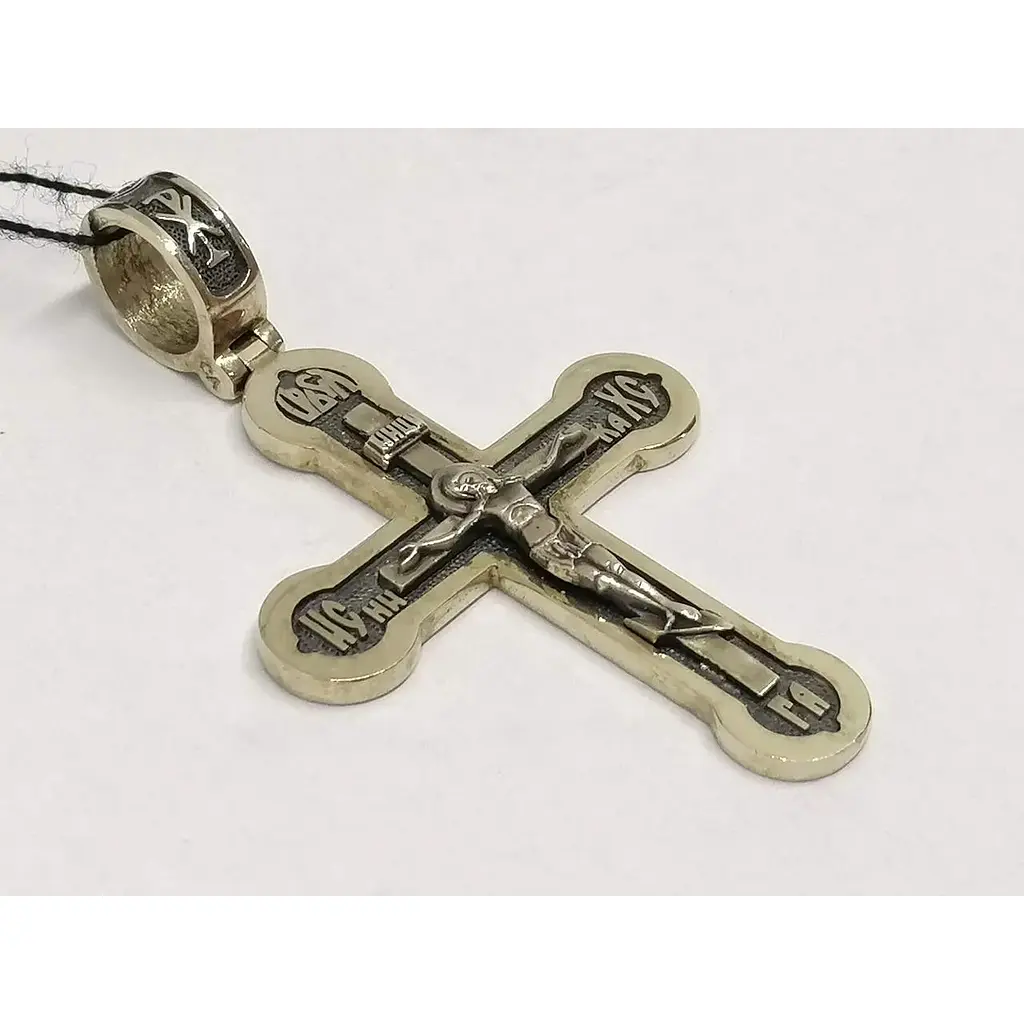 Золотий хрестик Харківська ювелірна фабрика. Розп'яття Христа. 11534-ЧБЕЛ - фото 2