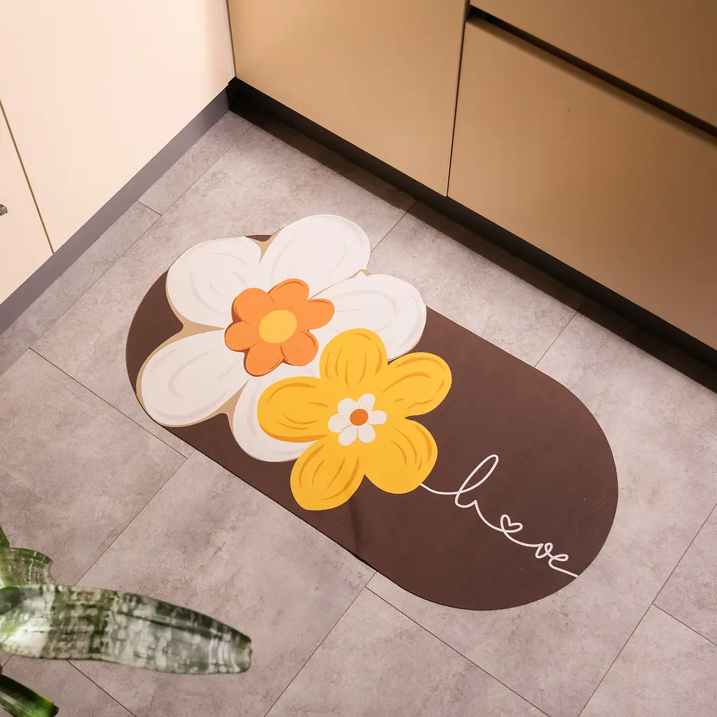 Килимок діатомітовий універсальний Love 75*45 см, шоколад Yiwu HP-42-186 - фото 2