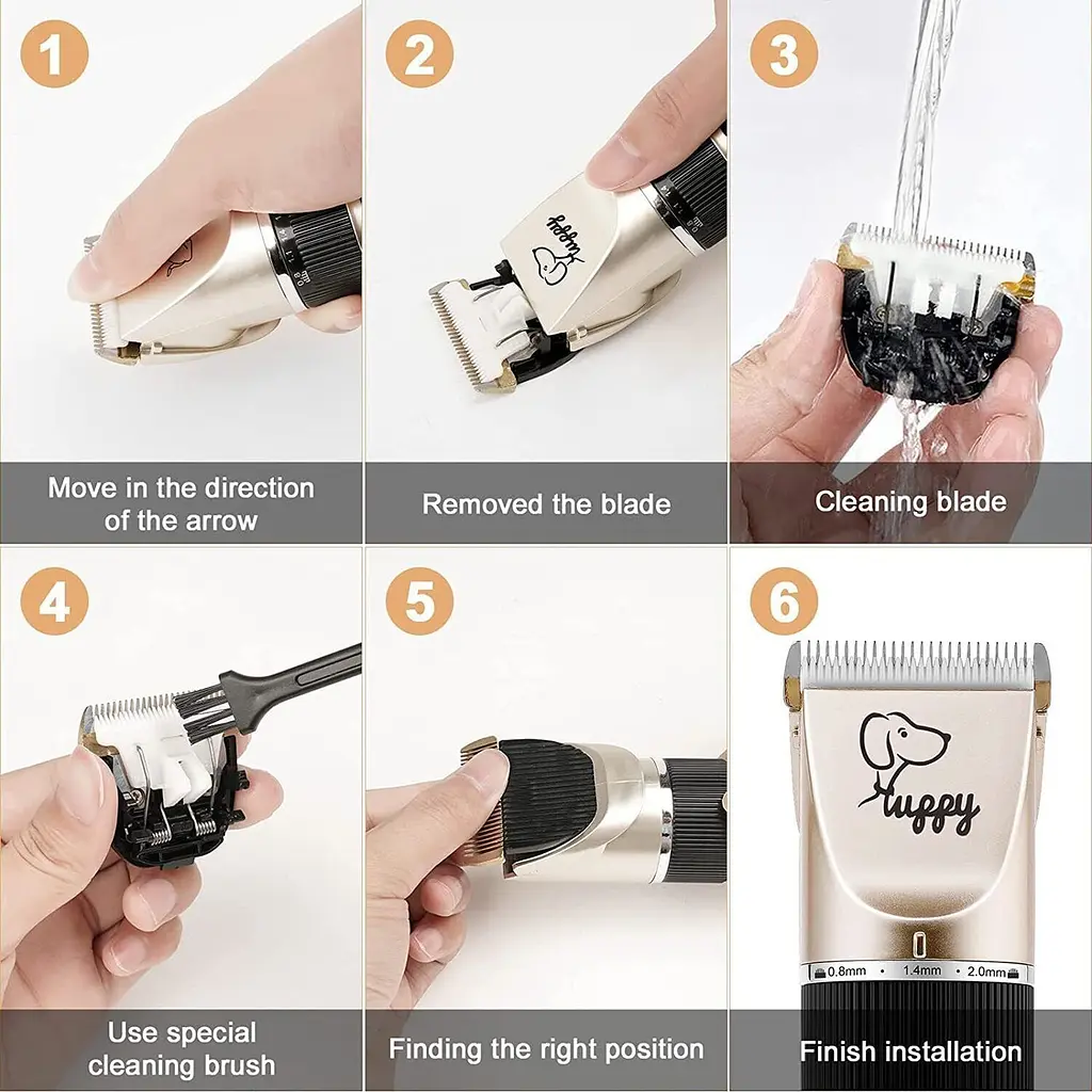 Машинка для стрижки тварин Pet Grooming Hair Clipper, акумуляторна, набір для грумінгу - фото 6