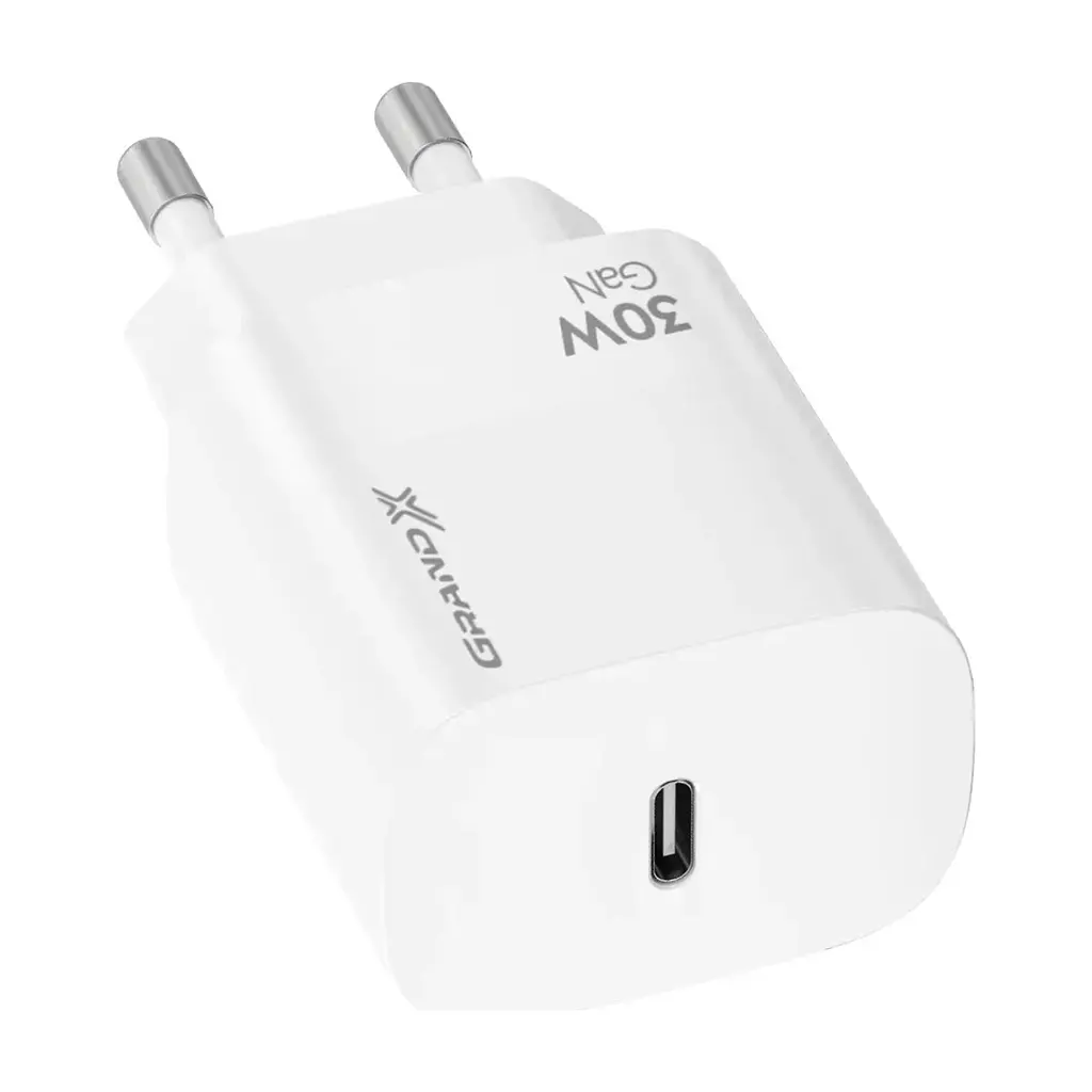 Зарядний пристрій Grand-X GaN USB-C 30W QC3.0 white (CH-390W) - фото 2