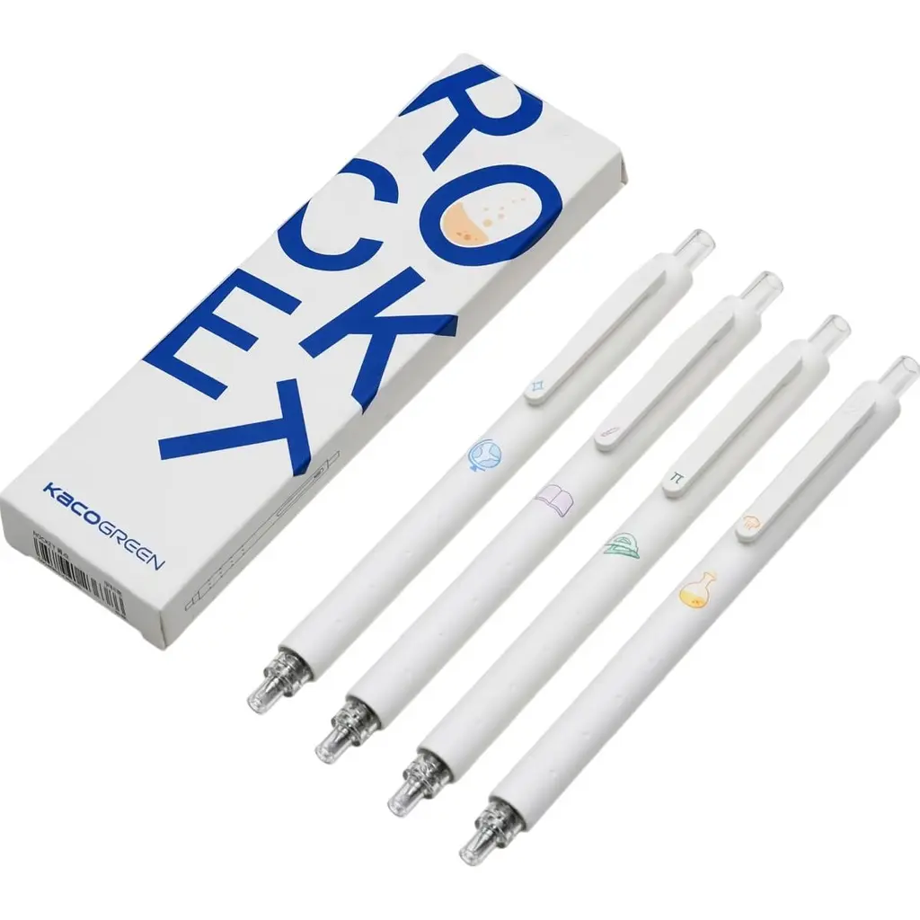 Набір ручок KacoGreen K1028 Rocket Plastic Gel Ink Pen 4шт [118450] - фото 2