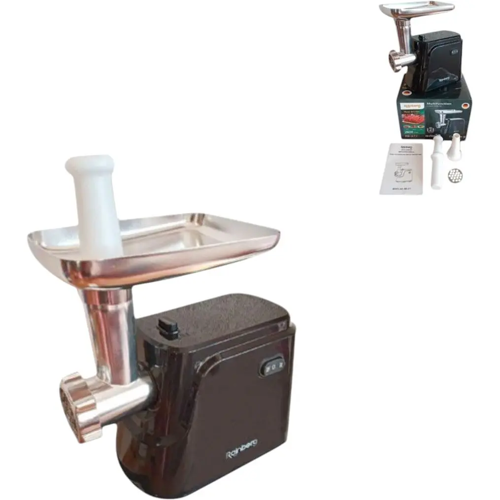 Мясорубка Rainberg RB-677 2600 Вт реверс шнековая насадка для теста черная (RB-677_1069) - фото 3