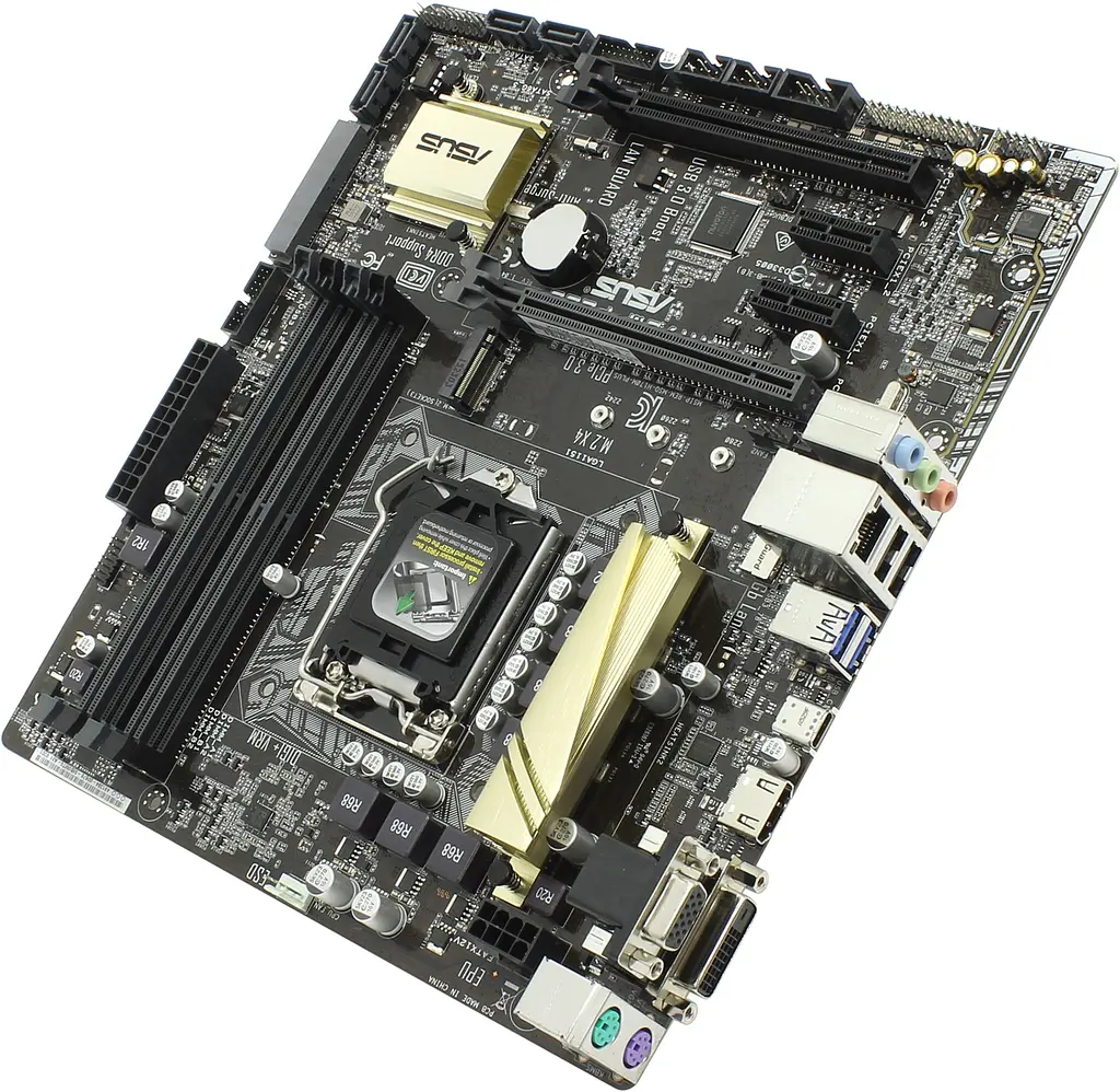 Материнська плата ASUS H170M-Plus (H170M-Plus) (Socket 1151, Intel H170, Micro-ATX) Б/в - фото 2