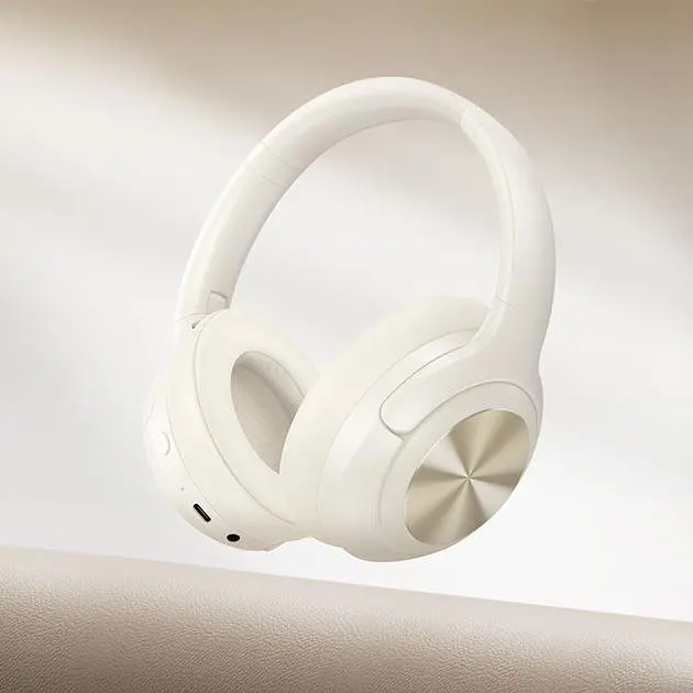 Наушники накладные Hoco W54, Bluetooth 5.4, ANC, 400 mAh, 30h milky white - фото 3