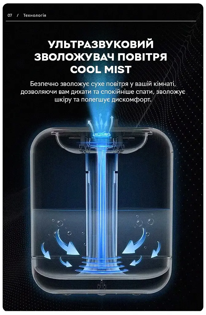 Портативний зволожувач повітря та електричний аромадифузор Kinscoter KC-019 1 л, акумулятор 2000 mAh, білий - фото 9
