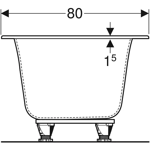 Ванна акрилова Gebert Soana Duo 180x80 554.004.01.1 + ніжки Білий - фото 2