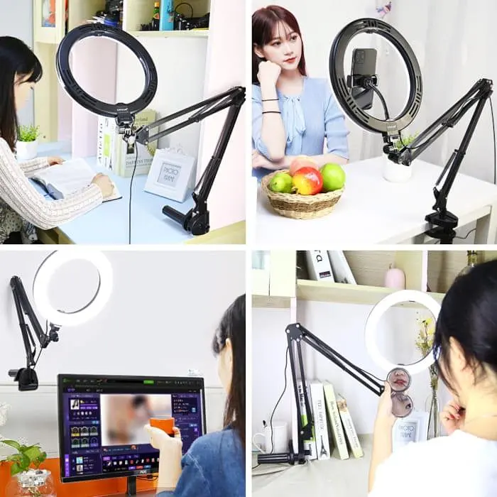 Кильцева USB LED лампа Puluz PKT3090B 10,2" зи струбциною - фото 8