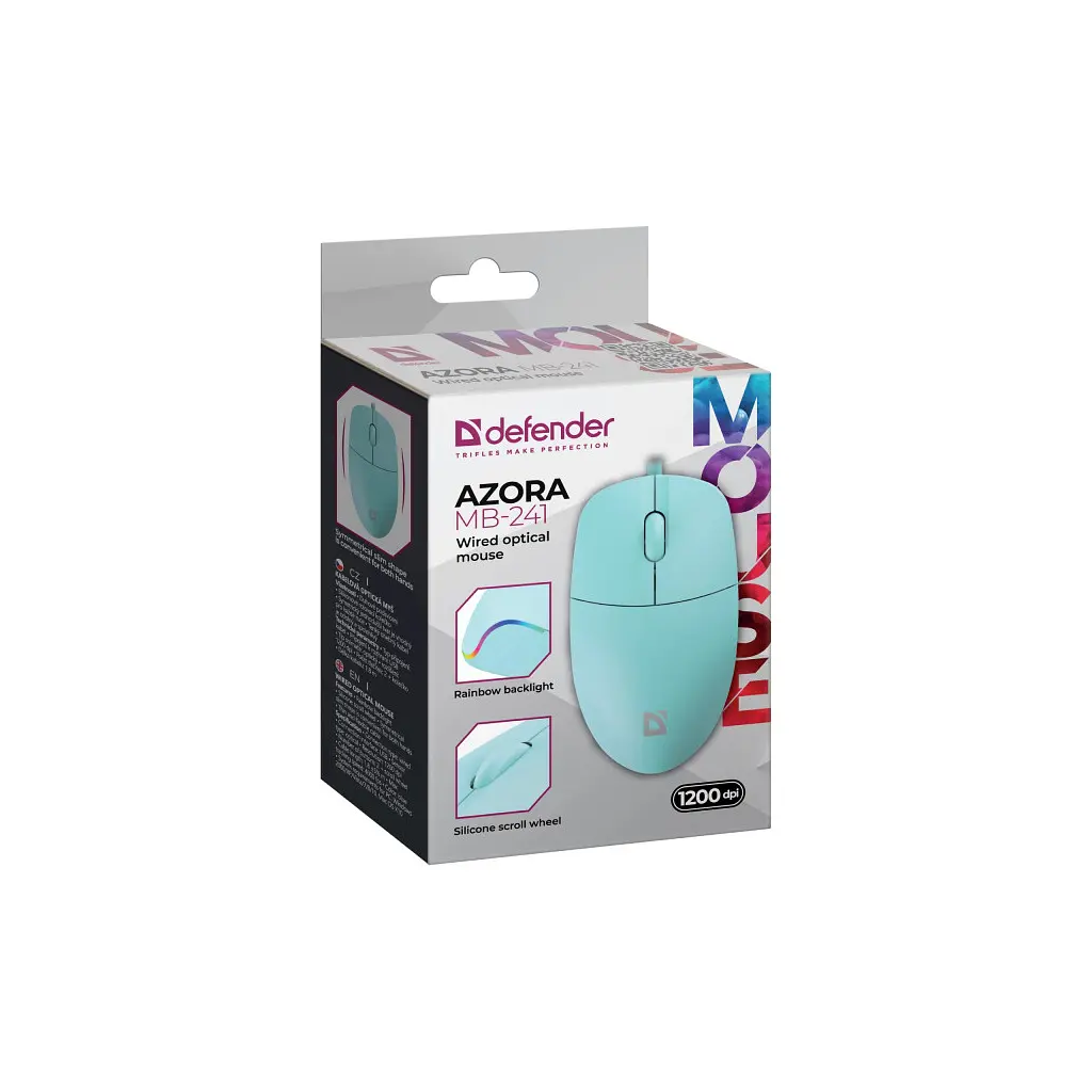 Мишка Defender Azora MB-241 LED USB Blue (52243) - фото 5