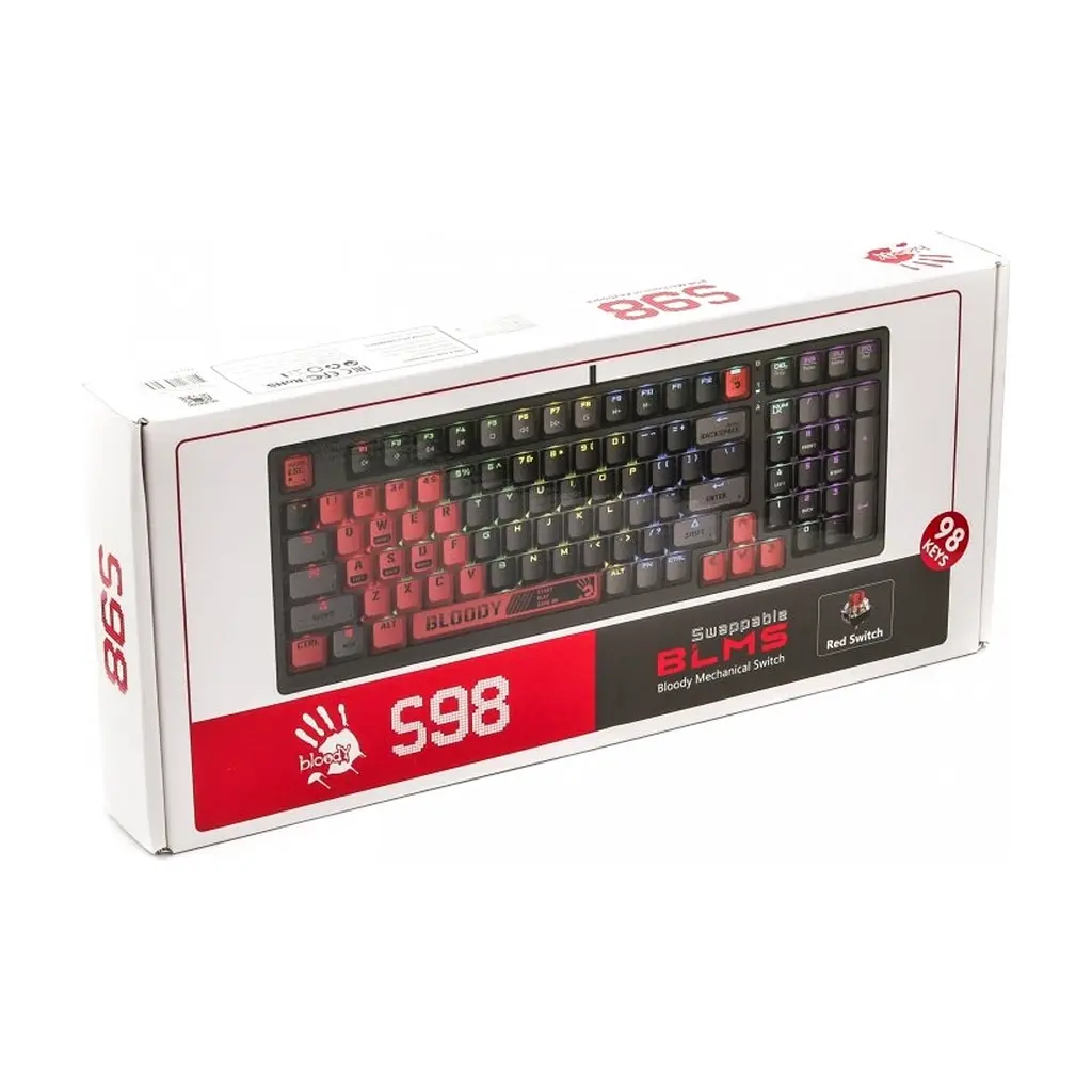 Клавіатура A4Tech Bloody S98 RGB BLMS Red Switch USB Sports Red (4711421000390) - фото 2