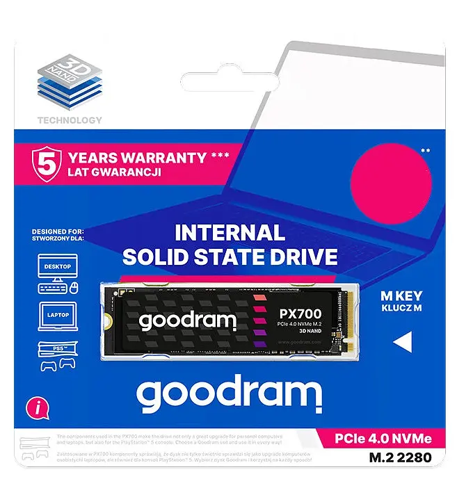 SSD накопичувач 1TB Goodram PX700 M.2 2280 PCIe 4.0 x4 NVMe 3D NAND (SSDPR-PX700-01T-80) - фото 4