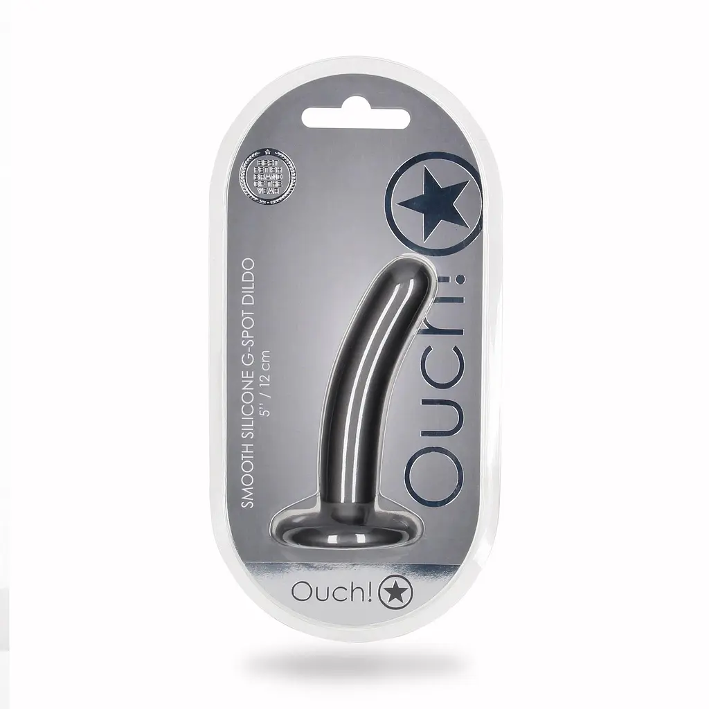 Фаллоимитатор Ouch! Smooth G-Spot Dildo 5apos;apos; 12.4 см (серый) - фото 5