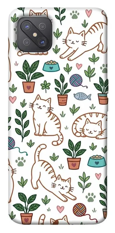 TPU чохол Demsky Cats pattern для Oppo A92s