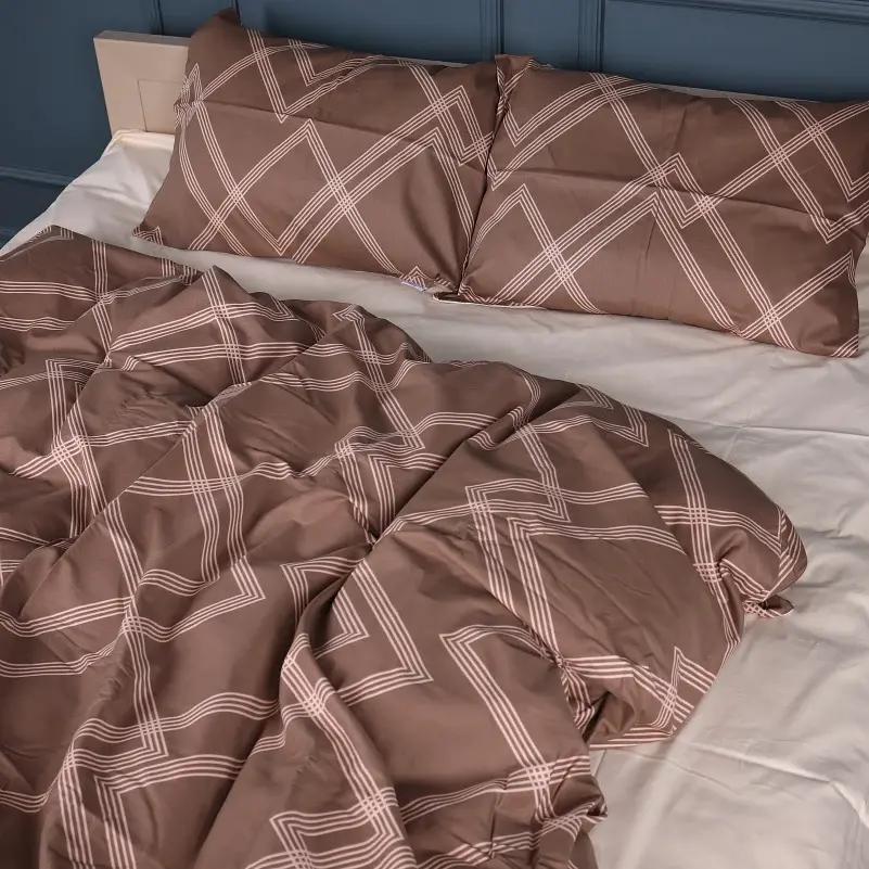 Наволочка MirSon Сатин Brown Geometry 70х70 см коричневая (2200011123240) - фото 5