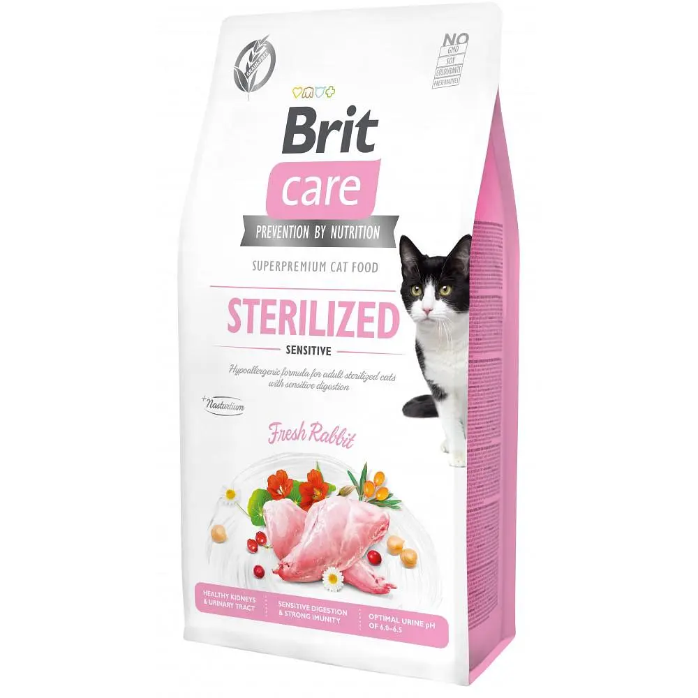 Сухий корм Brit Care Cat GF Sterilized Sensitive для стерилізованих кішок з чутливим травленням, з кроликом 7 кг (арт.171289)