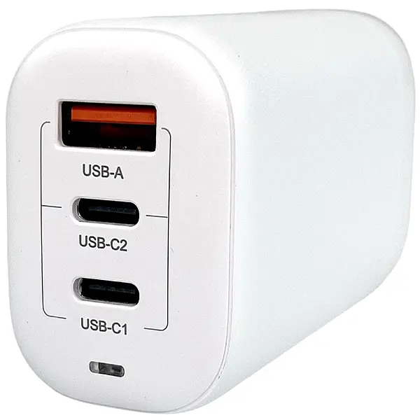 Швидка GaN зарядка 65W REMAX RP-U55 PD+QC 1xUSB-A 2xType-C EU Білий - фото 2