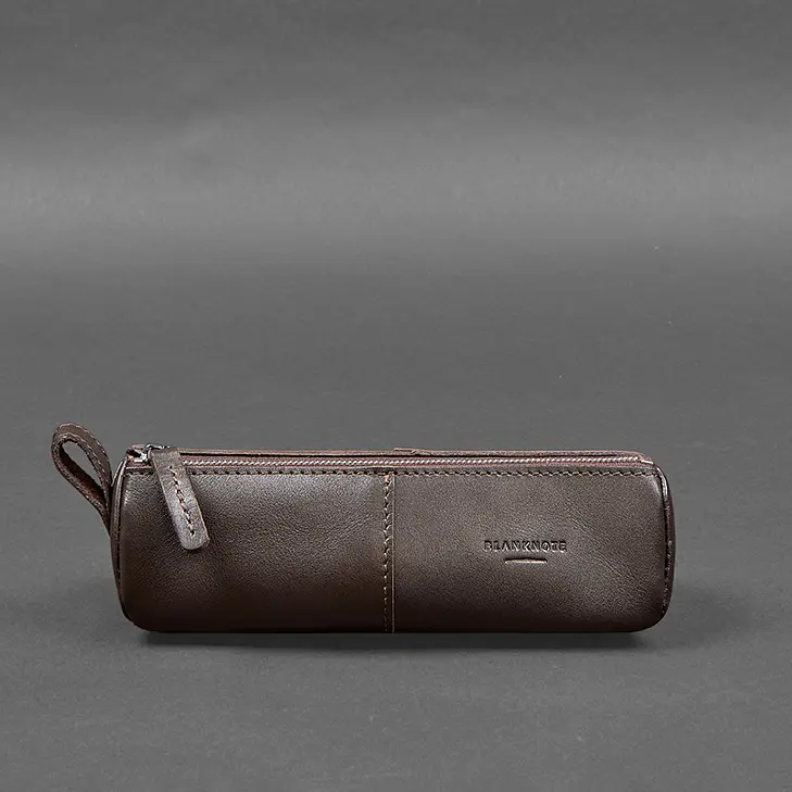 Кожаный пенал-несесер (футляр для очков) 4.0 Темно-коричневый - фото 7