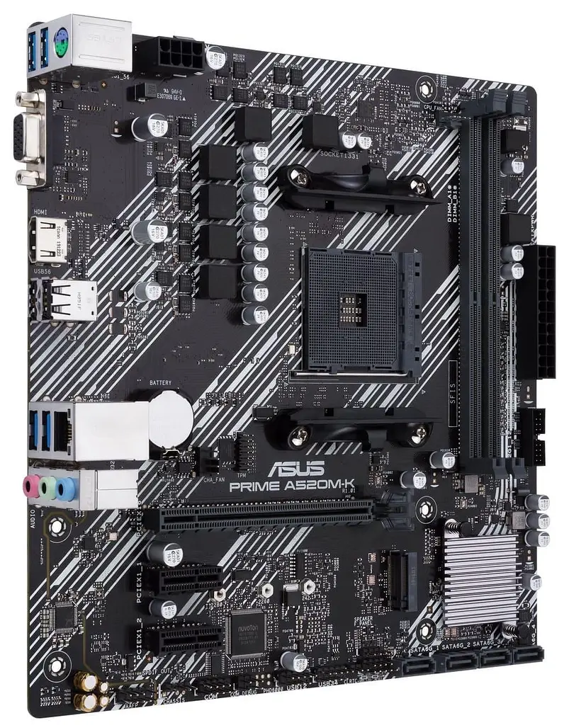 Материнська плата ASUS PRIME A520M-K (Prime A520M-K) (Socket AM4, AMD A520, Micro-ATX) - фото 2