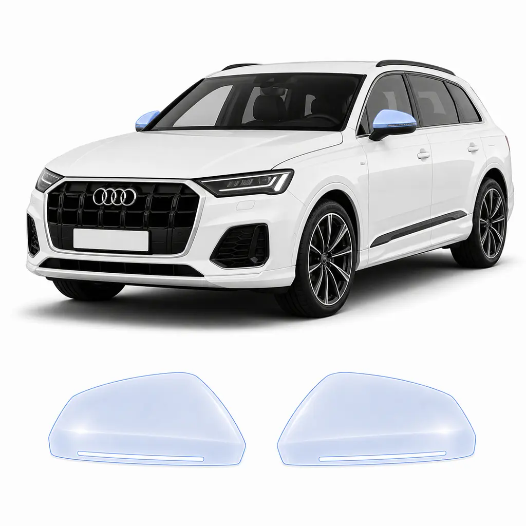 Антигравійна захисна бронеплівка за лекалами для Audi Q7 4M second facelift 2024- дзеркала