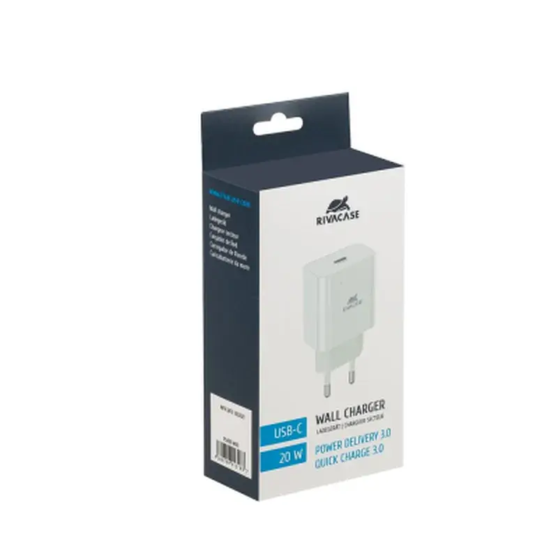Зарядний пристрій RivaCase 1xUSB Type-C PD 20 Вт white (PS4101 W00 (White)) - фото 2