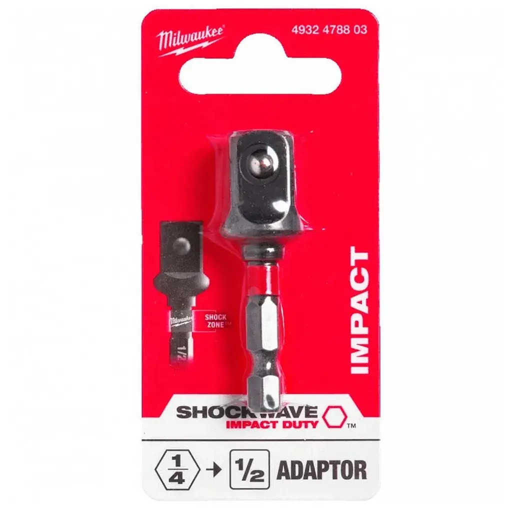 Адаптер для інструменту Milwaukee ShW 1/4"HEX - 1/2" квадратний хвостовик (4932478803) - фото 4