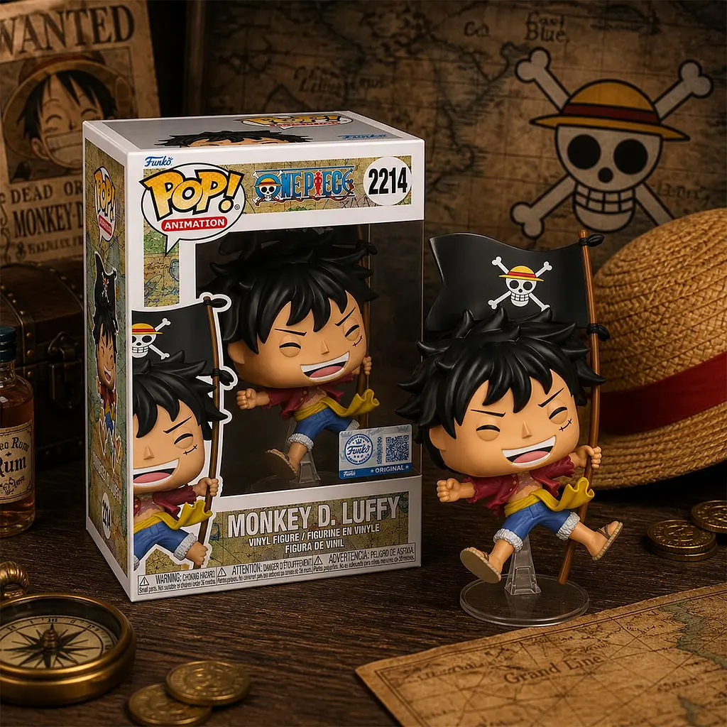Ігрова фігурка Funko POP! серії Великий куш - Луффі з прапором (91970) - фото 3