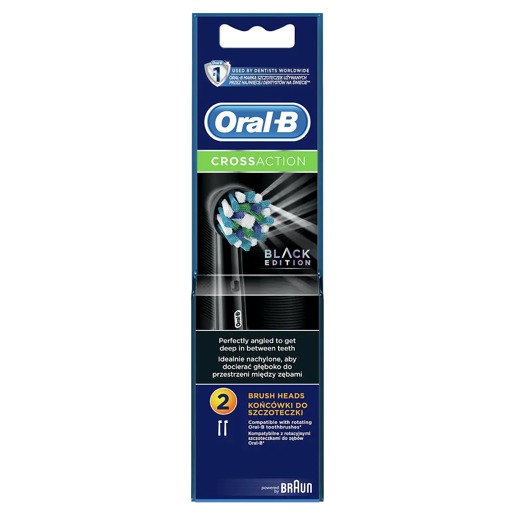 Насадки для электрической зубной щётки Oral-B Cross Action CleanMaximiser Black, 2 шт. - фото 2