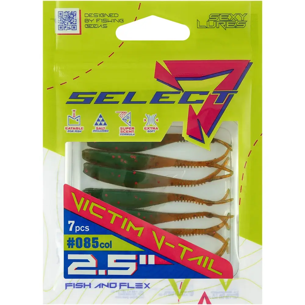 Силікон Select Victim V-Tail 2.5" 085 FE (7 шт/уп) - фото 2