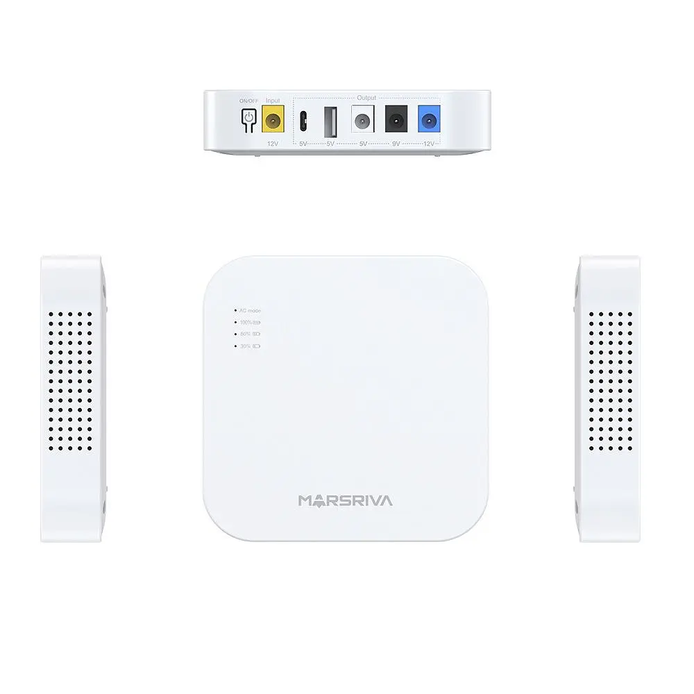 ДБЖ (Mini UPS) для роутера MARSRIVA KP4 MAX 20000mAh (18W; Output DC 12/9/5V; USB-A; USB-C) white (KP4MAX) - фото 4