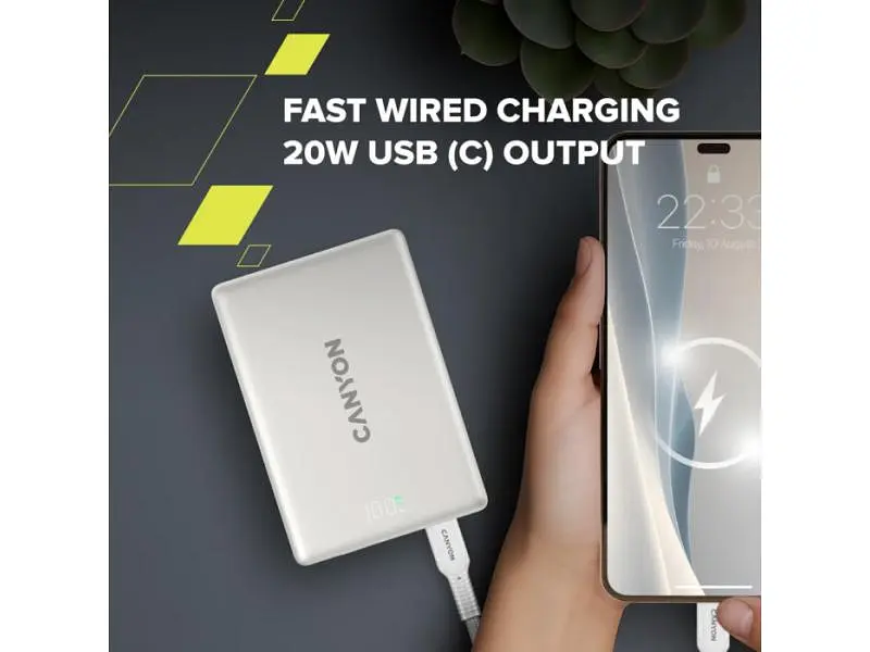 Зовнішній акумулятор (Power Bank) Canyon On Power 511 with MagSafe Star Grey (CNS-CPB511G) - фото 8
