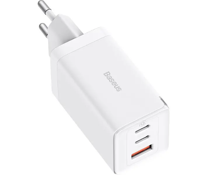 Зарядное устройство 65 W 3 порта Baseus Gan 5 Pro CCGP120202 блок питания белый - фото 6