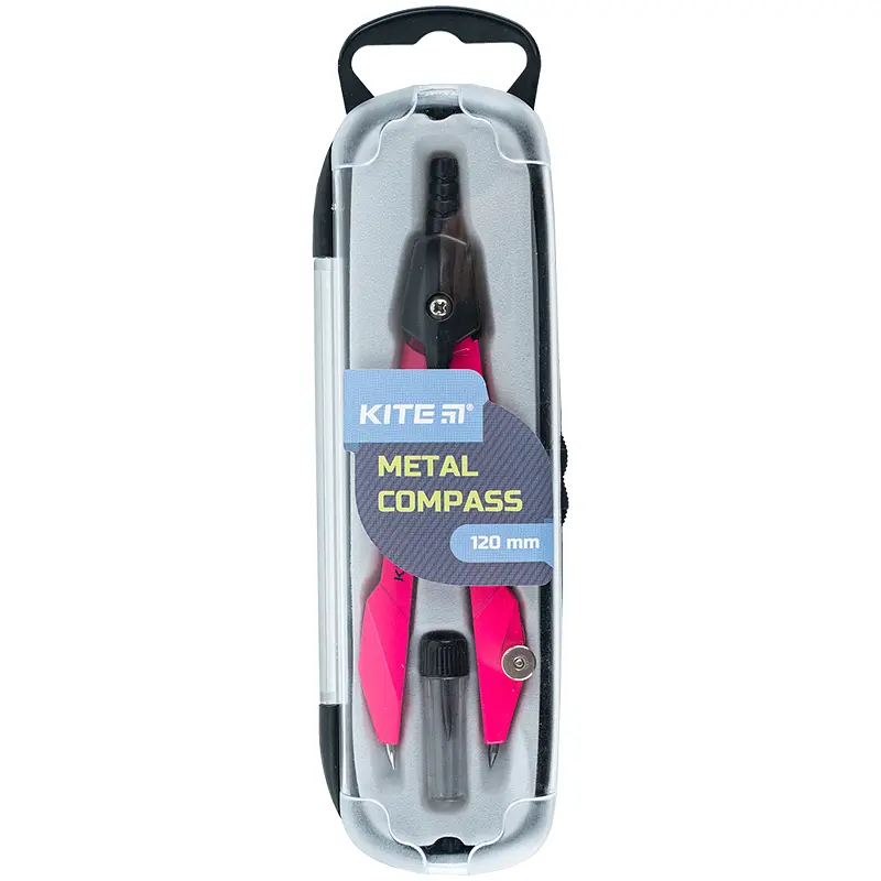 Циркуль металевий + грифель Kite Techno рожевий 120 мм (K24-414-10) - фото 2