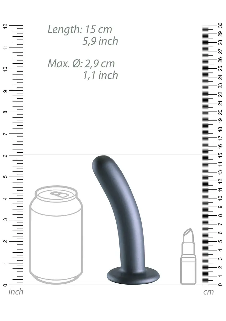 Фаллоимитатор Ouch! Smooth G-Spot Dildo 6apos;apos; 15 см (серый) - фото 17