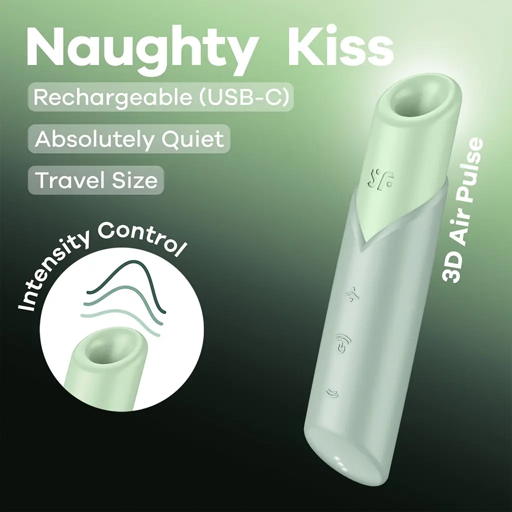 Вакуумний стимулятор клітора Satisfyer Naughty Kiss м'ятний - фото 6