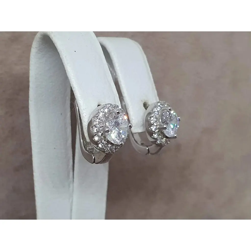 Срібні сережки TOP Silver з фіанітами. 9520100Б - фото 3