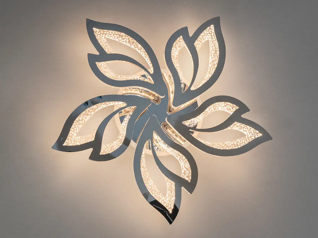 Люстра стельова LED Diasha 2455/5HR, 80W, 3200K-6500K, хром, сучасний стиль з пультом управління - фото 3