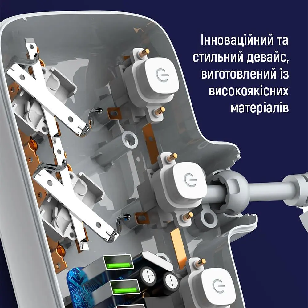 Мережевий фільтр ColorWay olorWay 2x220V/3xUSB-A/1xUSB-C (CW-CHE24PDW) - фото 9