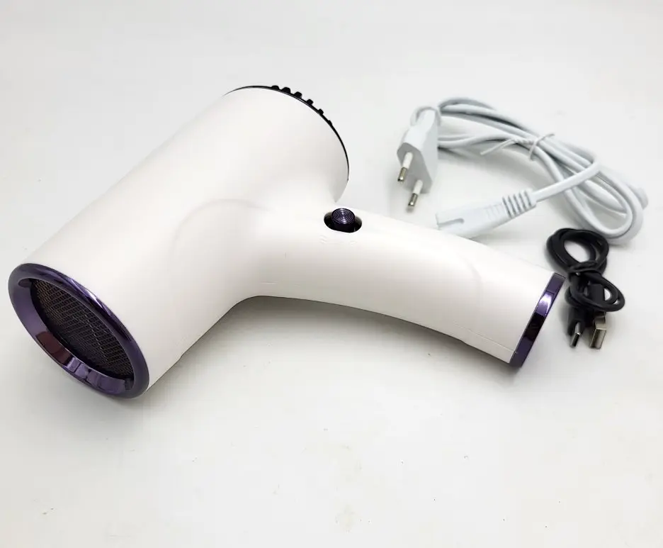 Акумуляторний бездротовий фен для сушіння та укладання волосся USB 500Вт та 220в 1250Вт (гаряче повітря) UKC WHD-01 - фото 6