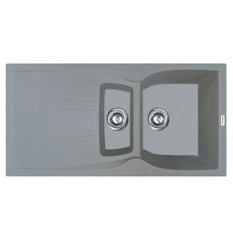 Кухонна мийка Adamant NEW LINE PLUS сіра 975x495x235 мм, з крилом 97,5 см - фото 4