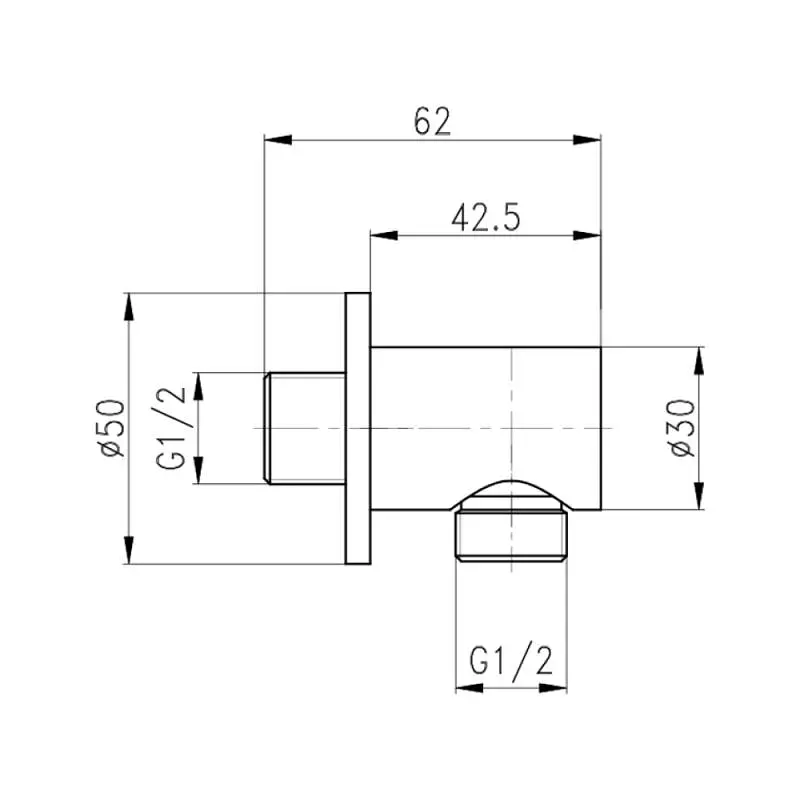 Підключення для шланга Qtap Spojeni округле QTCRBB030 Black matt, Чорний матовий - фото 2