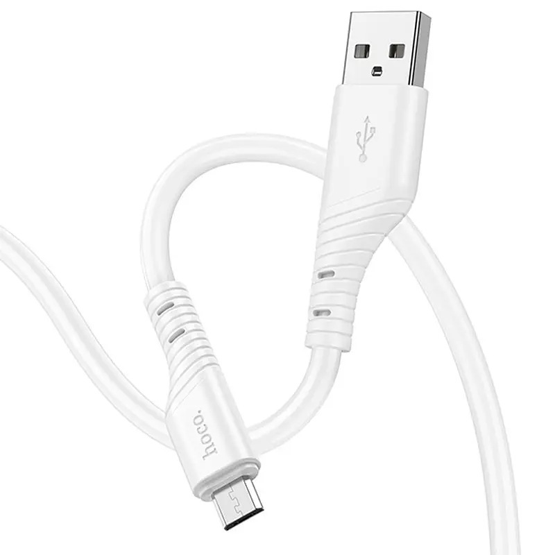 Дата кабель Hoco X97 Crystal color USB to MicroUSB (1m) White - фото 2