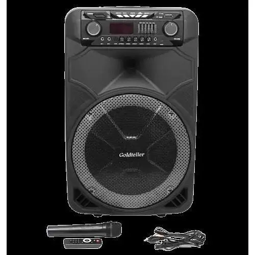 Портативна акустична система валіза Goldteller GT-6023 з функцією мікрофона USB/SD/FM/Bluetooth 80W чорна (GT-6023_5807) - фото 4