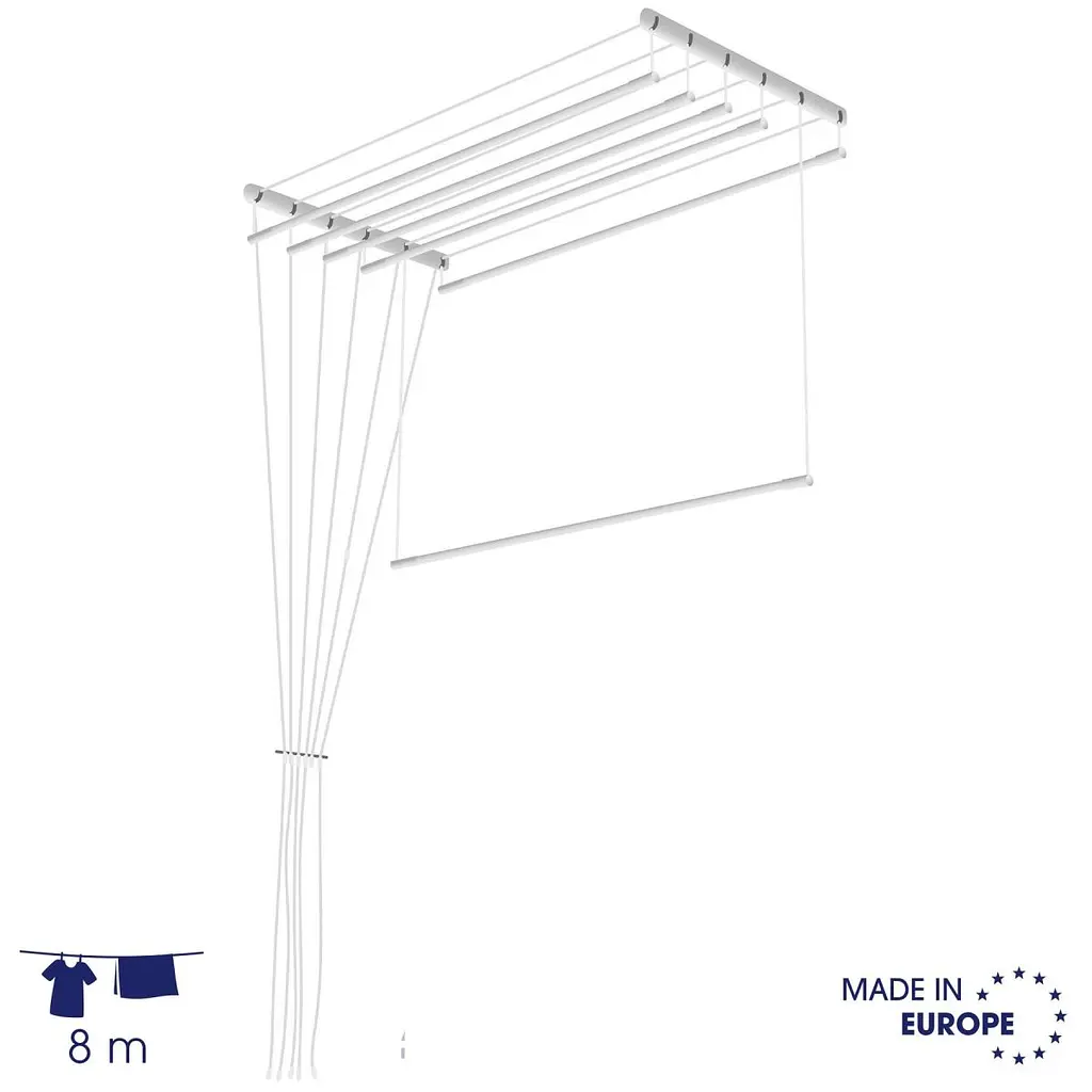 Сушарка для білизни настінно-стельова Casa Si Perfect Dry 5 x 1.6m White (CS42260V05) - фото 4