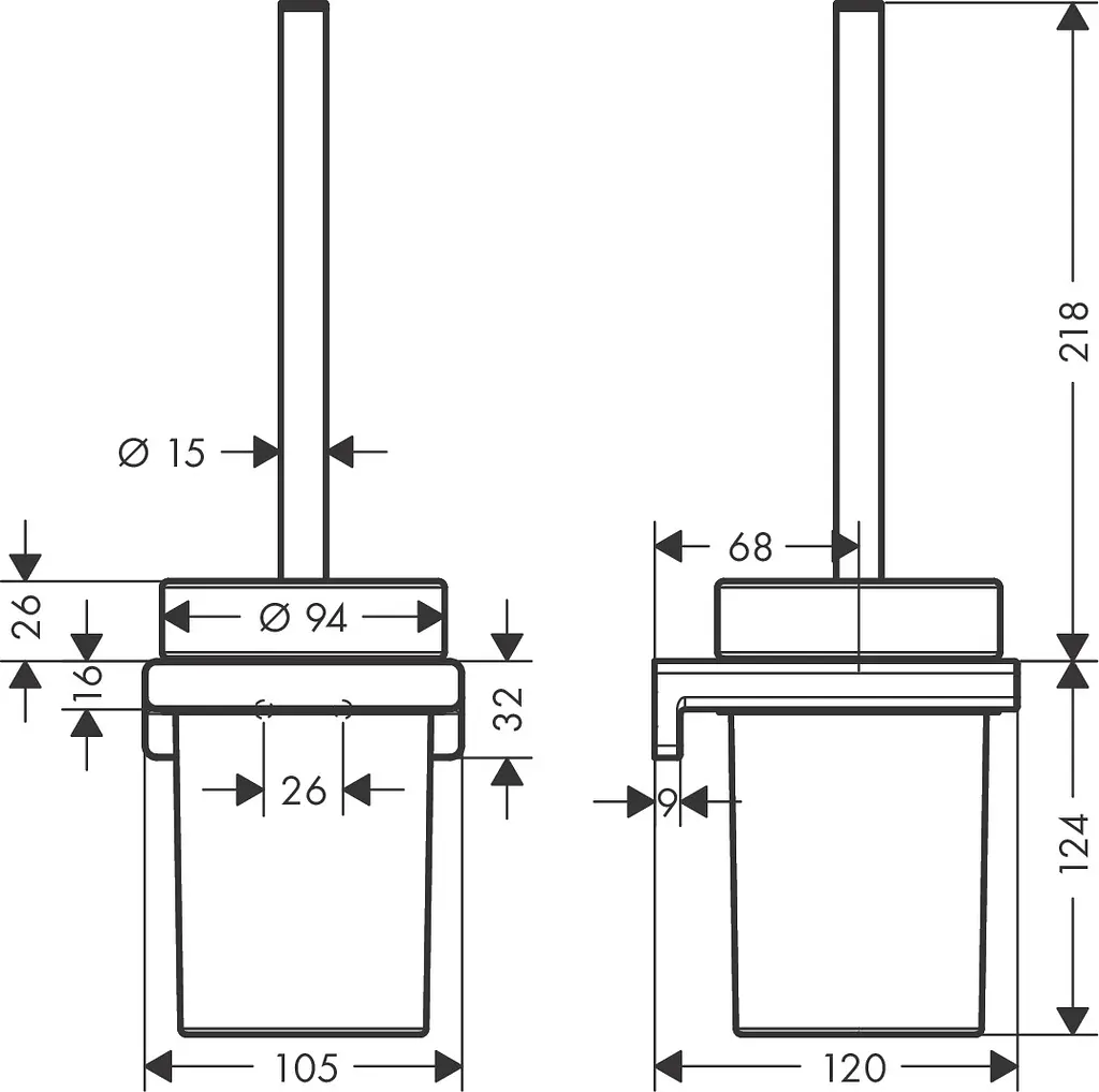 Йоржик для унітазу підвісний Hansgrohe AddStoris Matt White 41752700, Білий матовий - фото 2