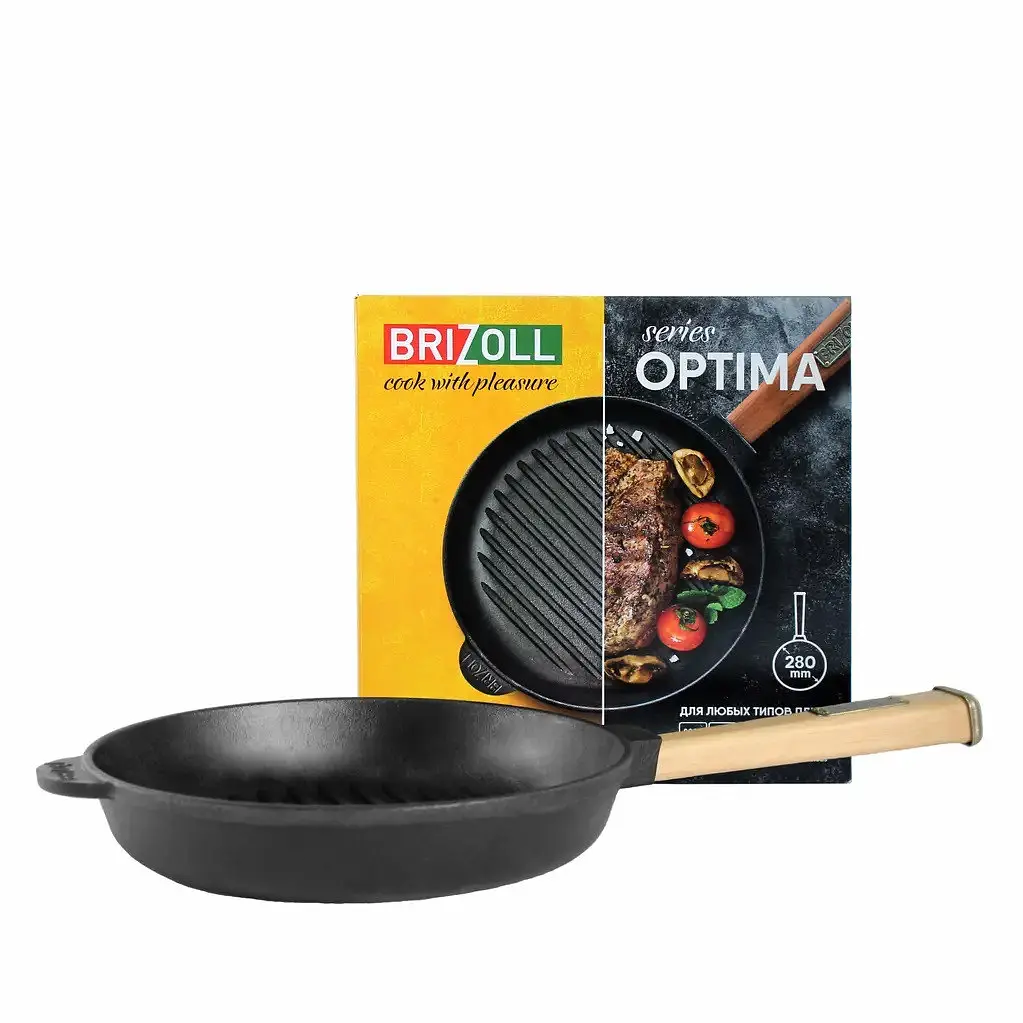 Сковорода-гриль чавунна Brizoll Optima O2850G 28 см - фото 8