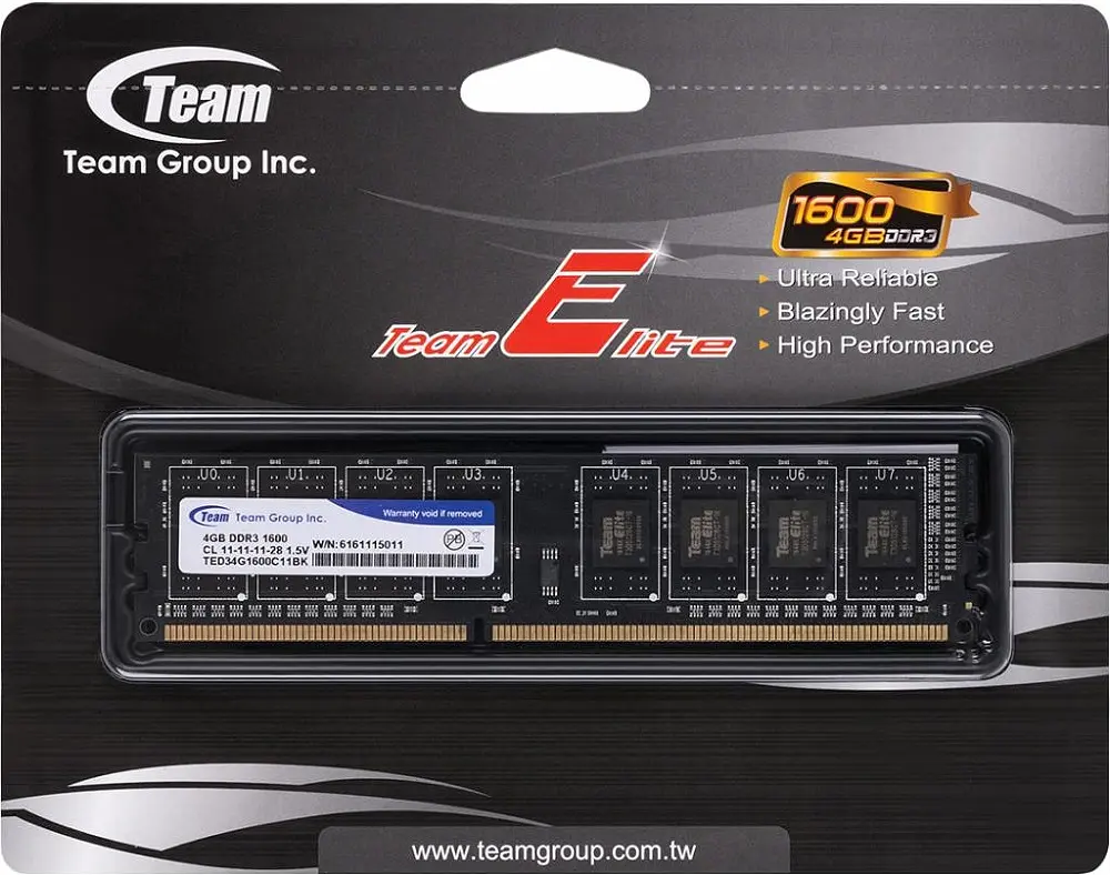 Модуль пам'яті Team Elite DDR3 4GB 1600MHz (TED34G1600C1101) - фото 4